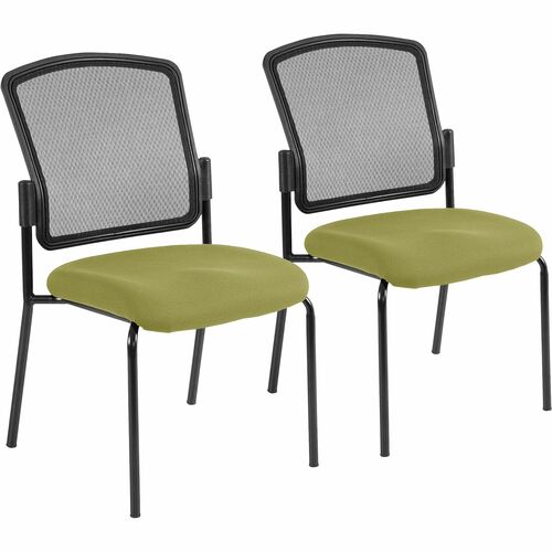 Eurotech Dakota 2 Guest Chair - Emerald Fabric Seat - Steel Frame - Four-legged Base - 1 Each