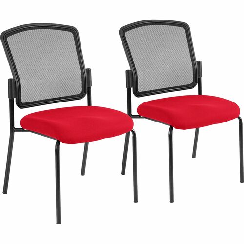 Eurotech Dakota 2 Guest Chair - Wine Fabric Seat - Steel Frame - Four-legged Base - 1 Each