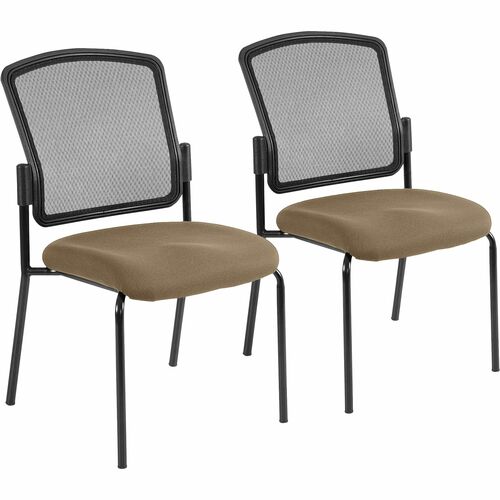 Eurotech Dakota 2 Guest Chair - Khaki Fabric Seat - Steel Frame - Four-legged Base - 1 Each