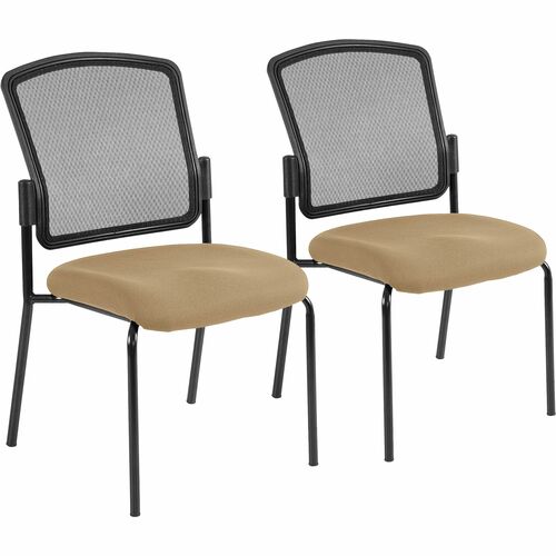 Eurotech Dakota 2 Guest Chair - Beige Fabric Seat - Steel Frame - Four-legged Base - 1 Each