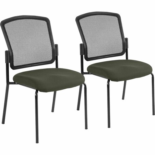 Eurotech Dakota 2 Guest Chair - Olive Green Fabric Seat - Steel Frame - Four-legged Base - 2 / Carton