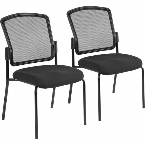 Eurotech Dakota 2 7014 Guest Chair - Tuxedo Fabric Seat - Steel Frame - Four-legged Base - 1 Each