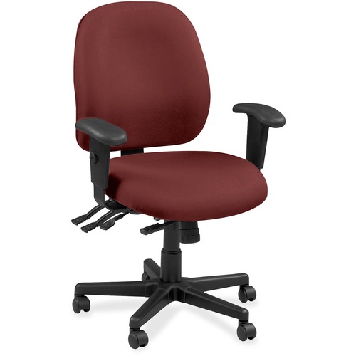Eurotech 4x4 49802A Task Chair - Carmine Leather Seat - Carmine Leather Back - 5-star Base - 1 Each