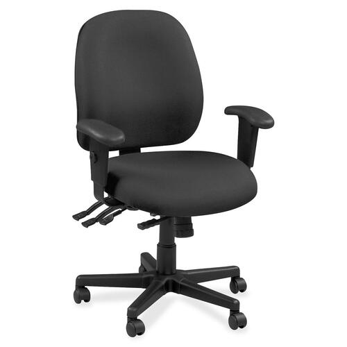 Eurotech 4x4 49802A Task Chair - Charcoal Leather Seat - Charcoal Leather Back - 5-star Base - 1 Each