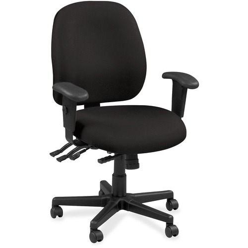 Eurotech 4x4 49802A Task Chair - Black Leather Seat - Black Leather Back - 5-star Base - 1 Each