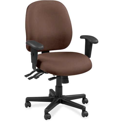 Eurotech 4x4 49802A Task Chair - Plum Leather Seat - Plum Leather Back - 5-star Base - 1 Each