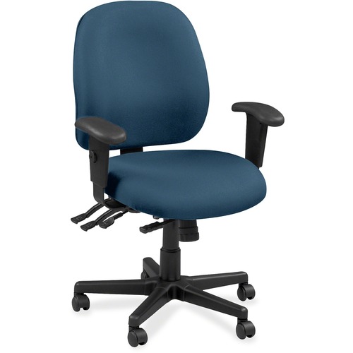 Eurotech 4x4 49802A Task Chair - Graphite Leather Seat - Graphite Leather Back - 5-star Base - 1 Each