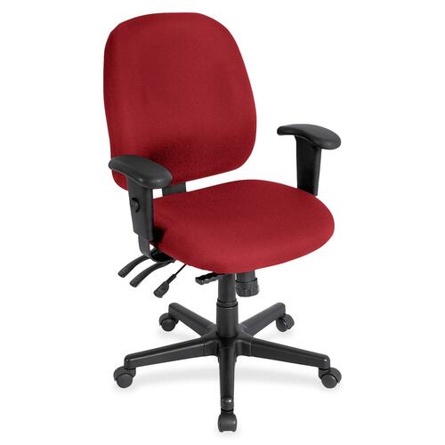 Eurotech 4x4 Task Chair - Real Red Fabric Seat - Real Red Fabric Back - 5-star Base - 1 Each