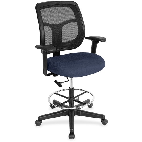 Eurotech Apollo DFT9800 Drafting Stool - Blueberry Fabric Seat - 5-star Base - 1 Each