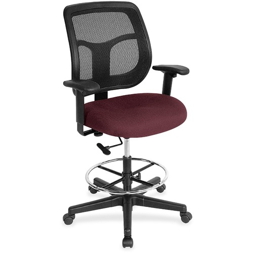 Eurotech Apollo DFT9800 Drafting Stool - Garnet Fabric Seat - 5-star Base - 1 Each