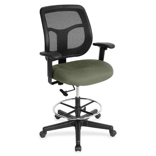 Eurotech Apollo DFT9800 Drafting Stool - Sage Fabric Seat - 5-star Base - 1 Each