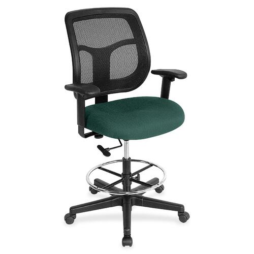 Eurotech Apollo DFT9800 Drafting Stool - Chive Fabric Seat - 5-star Base - 1 Each