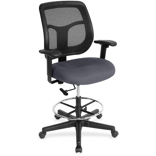 Eurotech Apollo DFT9800 Drafting Stool - Chambray Fabric Seat - 5-star Base - 1 Each