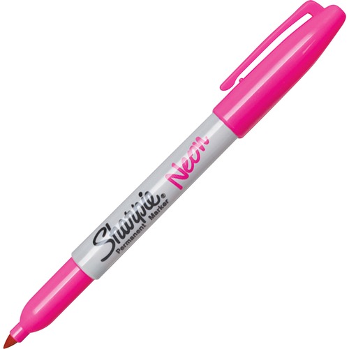 Sharpie Fine Tip Neon Permanent Markers - Fine Marker Point - Neon Pink - 1 Each