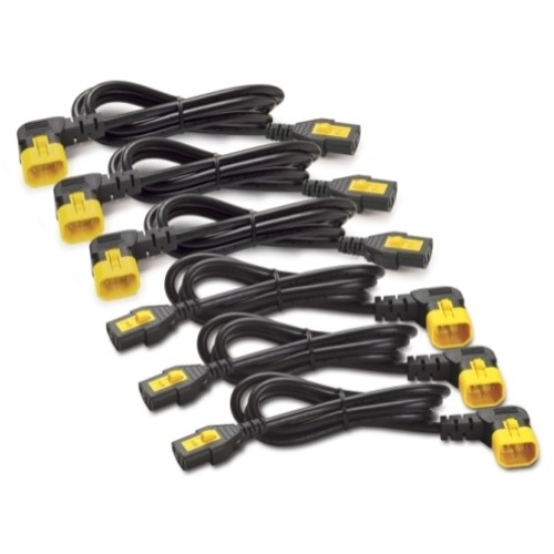 APC by Schneider Electric Power Cord Kit (6 EA), Locking, C13 TO C14 (90 Degree), 0.6m - For PDU - Black - 1.97 ft Cord Length - IEC 60320 C13 / IEC 60320 C14 - 1