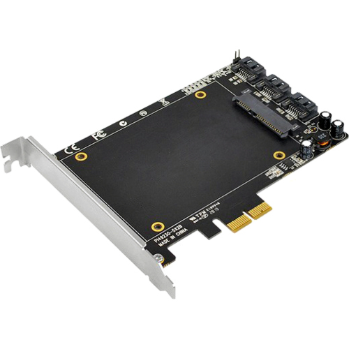 SIIG SATA 6Gb/s 3i+1 SSD Hybrid PCIe - Serial ATA/600 - PCI Express x2 - Plug-in Card - RAID Supported - 0, 1, 10 RAID Level - 3 Total SATA Port(s)