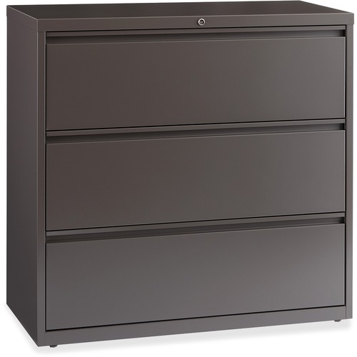 Lorell Fortress Series Lateral File - 42" x 18.6" x 40.3" - 3 x Drawer(s) for File - A4, Legal, Letter - Lateral - Magnetic Label Holder, Locking Drawer, Pull-out Drawer, Ball Bearing Slide, Reinforced Base, Adjustable Glide, Leveling Glide, Interlocking 