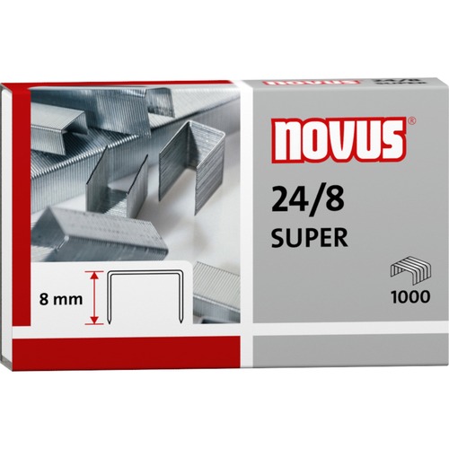 Novus 24/8 Super Premium Staples - 5/16" Leg - Silver - Steel1000 / Carton