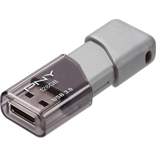 PNY 128GB USB 3.0 (3.1 Gen 1) Type A Flash Drive - 128 GB - USB 3.0 (3.1 Gen 1) - 190 MB/s Read Speed - 130 MB/s Write Speed - Silver - 1 Year Warranty