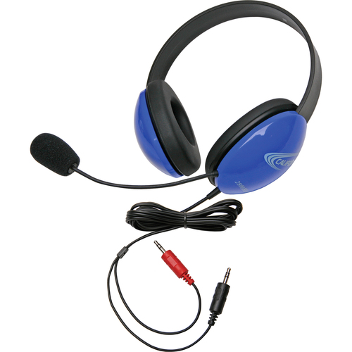 Califone Listening First Stereo Headset - Stereo - Mini-phone (3.5mm) - Wired - 32 Ohm - 20 Hz - 20 kHz - Over-the-head - Binaural - Supra-aural - 5.5 ft Cable - Electret Microphone - Blue - Media - CII2800BLAV