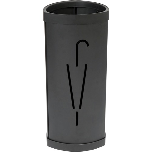 Alba Large Triangular Umbrella Stand - 25.4" Height x 6.1" Width x 13" Depth - Steel, ABS Plastic - Black - 1 Each