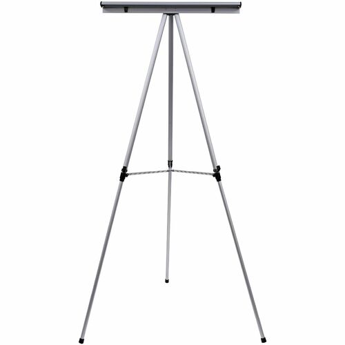 MasterVision Heavy Duty Display Easel - 20.41 kg Load Capacity - 69" (1752.60 mm) Height x 28.50" (723.90 mm) Width x 34" (863.60 mm) Depth - Metal, Aluminum, Plastic, Rubber - Silver