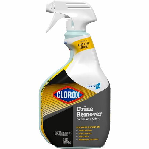 CloroxPro™ Urine Remover for Stains and Odors Spray - For Multipurpose - 32 fl oz (1 quart) - 1 Each - Absorbent, Soft - White