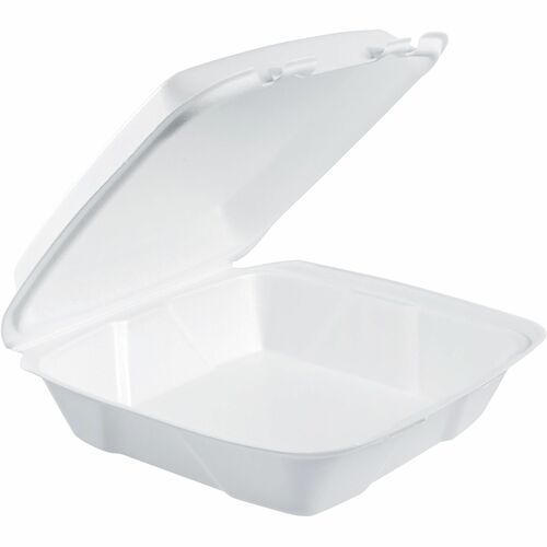 Dart Large 1-Compartment Carryout Foam Trays - Foam Body - 200 / Carton