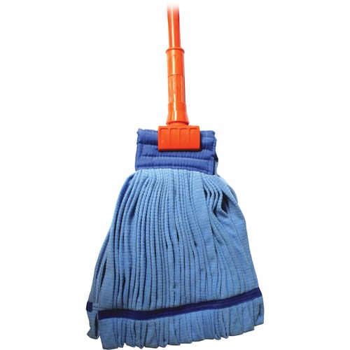 Genuine Joe Microfiber Tube Wet Mop Complete - MicroFiber Head - 60" (1524 mm) Handle - Launderable, Absorbent - 1 Each - Mops & Mop Refills - GJO47537