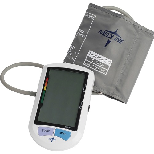 Medline Elite Auto Digital Blood Pressure Monitor - For Blood Pressure, Pulse Rate - Latex-free, Built-in Memory - Blue - Adult