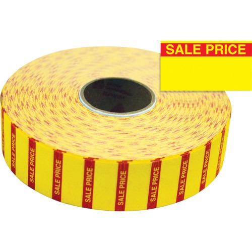 Monarch Yellow Sale Price Labels - "Sale, Price"25/32" Width x 7/16" Length - Permanent Adhesive - Rectangle - Bright Yellow - 3 / Roll - 1 / Pack