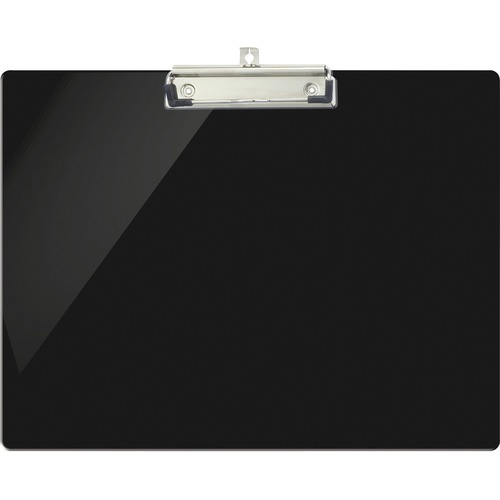 Officemate 83050 Recycled Clipboard, Landscape Letter Size, Plastic, Low Profile Clip, 9" x 12 1/2" , Black - 1" Clip Capacity - 8 1/2" x 11" Sheet Size - Plastic, Hardboard - Black - 1 Each