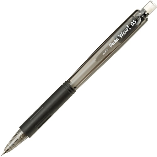 Pentel Wow! Retractable Tip Mechanical Pencil - #2 Lead - 0.5 mm Lead Diameter - Refillable - Black Barrel - 1 Each