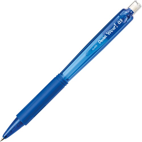Pentel Wow! Retractable Tip Mechanical Pencil - #2 Lead - 0.5 mm Lead Diameter - Refillable - Blue Barrel - 12 / Dozen