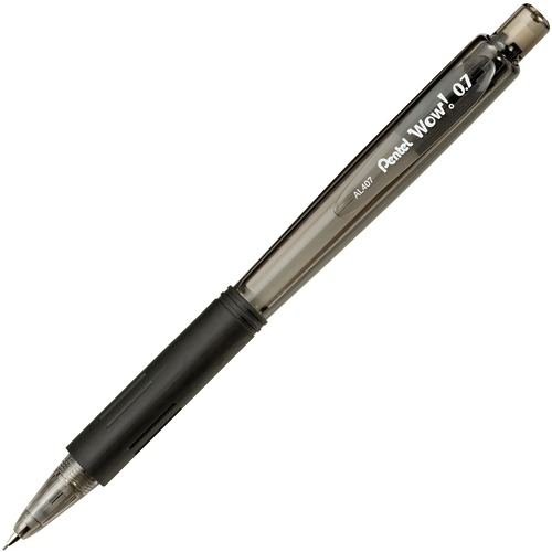 Pentel Wow! Retractable Tip Mechanical Pencil - #2 Lead - 0.7 mm Lead Diameter - Refillable - Black Barrel - 12 / Dozen