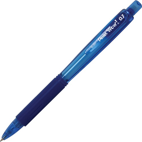 Pentel Wow! Retractable Tip Mechanical Pencil - #2 Lead - 0.7 mm Lead Diameter - Refillable - Blue Barrel - 1 Each