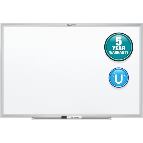 Quartet Classic Magnetic Whiteboard - 72" (6 ft) Width x 48" (4 ft) Height - White Painted Steel Surface - Silver Aluminum Frame - Horizontal/Vertical - 1 Each - TAA Compliant - Dry-Erase Boards - QRTSM537