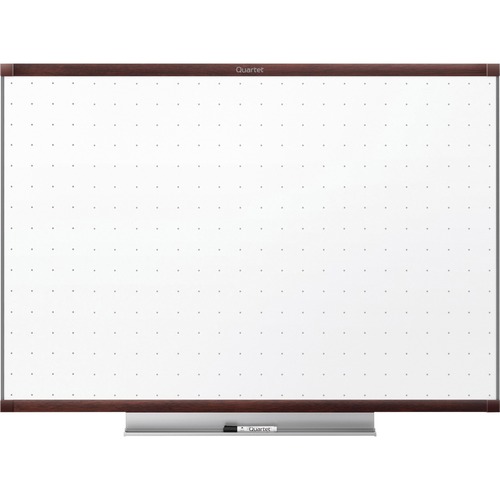 Quartet Prestige 2 Total Erase Whiteboard - 48" (4 ft) Width x 36" (3 ft) Height - White Surface - Mahogany Frame - Horizontal - 1 / Each