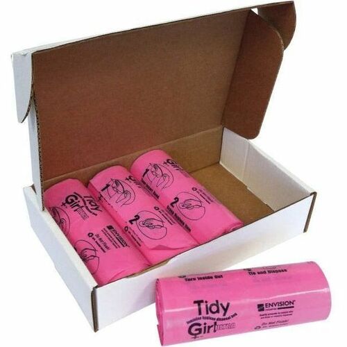 Stout Tidy Girl Feminine Hygiene Disposable Bags - 4" Width x 10" Length - 1.20 mil (30 Micron) Thickness - Pink - Plastic - 600/Box - Sanitary - Recycled