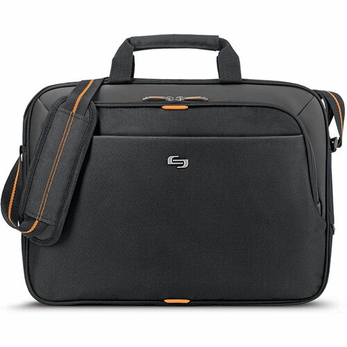 Solo Carrying Case (Briefcase) for 15.6" Apple iPad Notebook - Orange, Black - Polyester Body - Handle, Shoulder Strap - 11.8" Height x 16" Width x 2" Depth - 1 Each