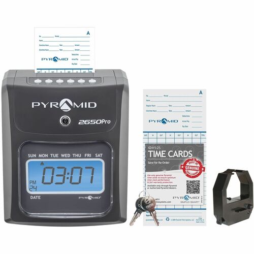 Pyramid 2650 6-Column Time Clock - Card Punch/StampUnlimited - Day, Time Record Time - Time Clocks & Recorders - PTI94979