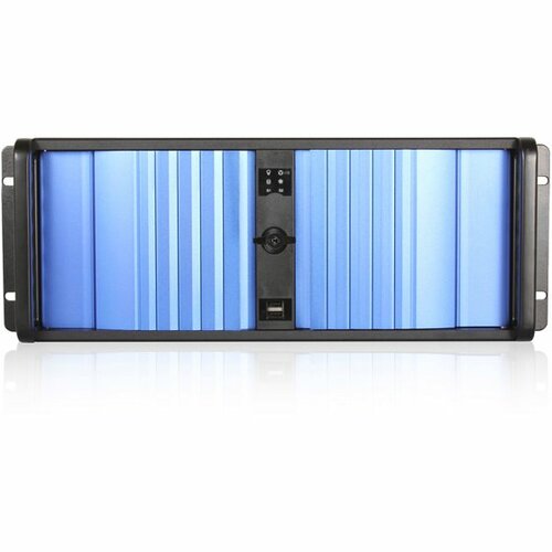 iStarUSA 4U Compact Stylish Rackmount Chassis with SEA Bezel - Rack-mountable - Black, Blue - Aluminum Alloy, Zinc-coated Steel - 4U - 7 x Bay - 2 x 3.15" , 4.72" x Fan(s) Installed - ATX, µATX Motherboard Supported - 3 x Fan(s) Supported - 4 x Exte