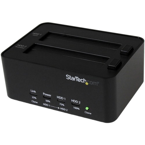 Dual Bay Hard Drive Duplicator and Eraser, External HDD/SSD Cloner / Copier / Wiper Tool, USB 3.0 to SATA Docking Station - 2-Bay external hard drive duplicator; Standalone drive cloner / copier, eraser / wiper, or docking station; 11 GB/min Sector-by-Sec