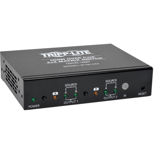 Tripp Lite by Eaton 2 x 2 HDMI over Cat5/6 Matrix Splitter Switch, Box-Style Transmitter for Video/Audio, Up to 125 ft. (38 m), TAA - 1920 x 1080 - Full HD - 1080i - Twisted Pair - 2 x 2 - Display, TV, Projector - TAA Compliant