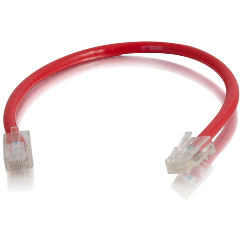 C2G 6in Cat6 Non-Booted Unshielded (UTP) Network Patch Cable - Red - Slim Category 6 for Network Device - RJ-45 Male - RJ-45 Male - 6in - Red
