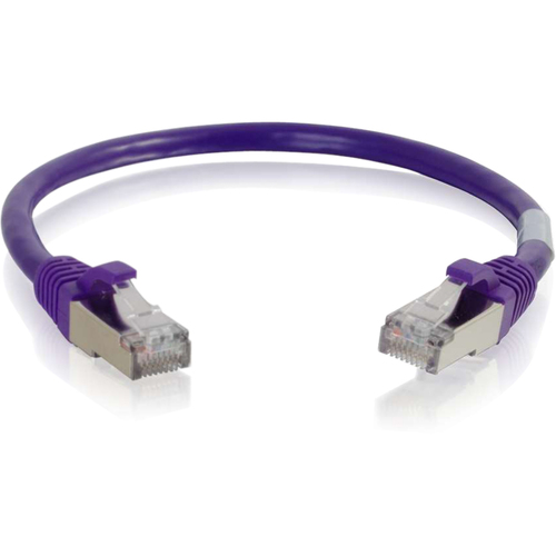 C2G 6in Cat6 Snagless Shielded (STP) Network Patch Cable - Purple - Category 6 for Network Device - RJ-45 Male - RJ-45 Male - Shielded - 6in - Purple