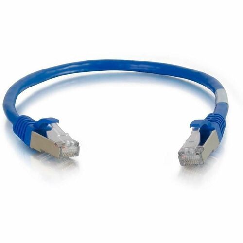 C2G 6in Cat6 Snagless Shielded (STP) Network Patch Cable - Blue - Category 6 for Network Device - RJ-45 Male - RJ-45 Male - Shielded - 6in - Blue