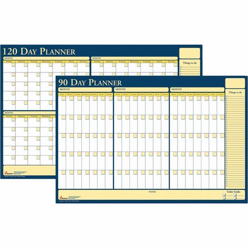 SKILCRAFT® Reversible Dry-Erase 90/120 Day Planner - Daily, Undated - 210 Day - 24" x 36" Sheet Size - White - Paper - Reversible, Erasable, Flexible, Double-sided, Unruled Daily Block, Ruled, Printed, Dry Erase Surface - 1 Each