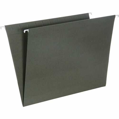 SKILCRAFT® Letter Hanging Folder - 8 1/2" x 11" - 11 pt. - Paperboard, Plastic, Metal - Green - 0% Recycled - 25 / Box