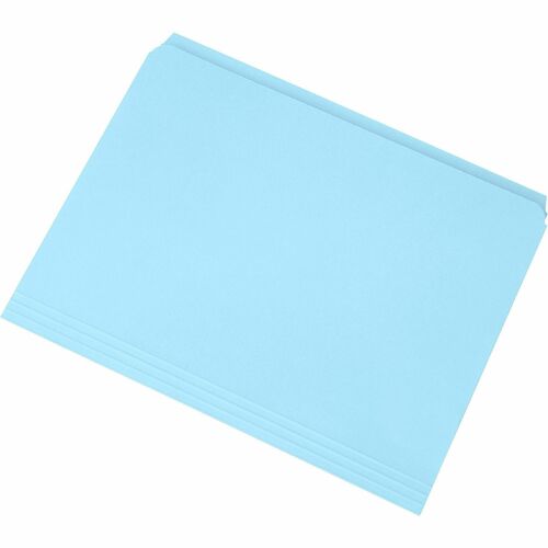 SKILCRAFT® Straight Tab Cut Letter Recycled Storage Folder - 8 1/2" x 11" - 3/4" Expansion - 11 pt. - Stock - Blue - 100% Recycled - 100 / Box